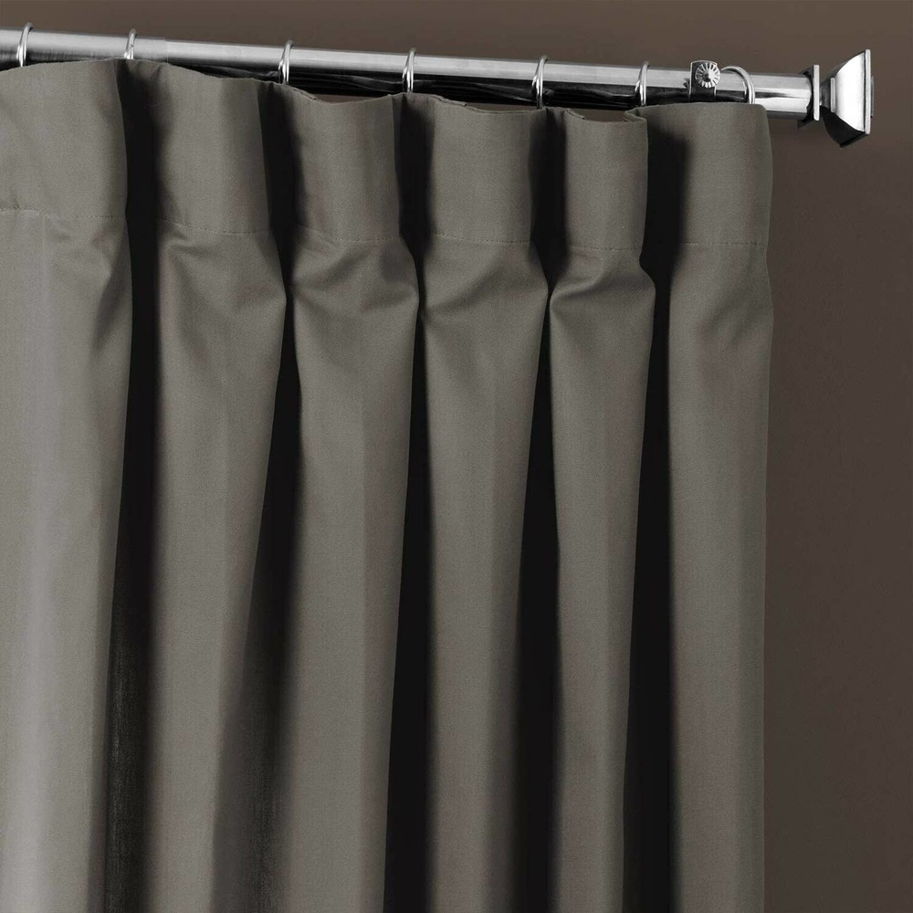 2 Curtain Panels Exclusive Fabrics & Furnishings PRCT-S04B-96 Solid Cotton - Picture 2 of 6